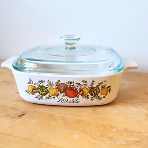 Vintage Corningware 1 Qt L'Echalote Spice of Life Casserole Dish